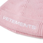 Vetements Women's Logo Beanie Hat in Baby Pink