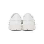 Valentino White and Silver Valentino Garavani Rockstud Untitled Open Sneakers