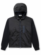 Stone Island - Panelled Nylon Metal and Ribbed Virgin Wool Hooded Jacket - Blue