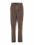 Caruso - Slim-Fit Straight-Leg Cotton-Blend Corduroy Suit Trousers - Brown