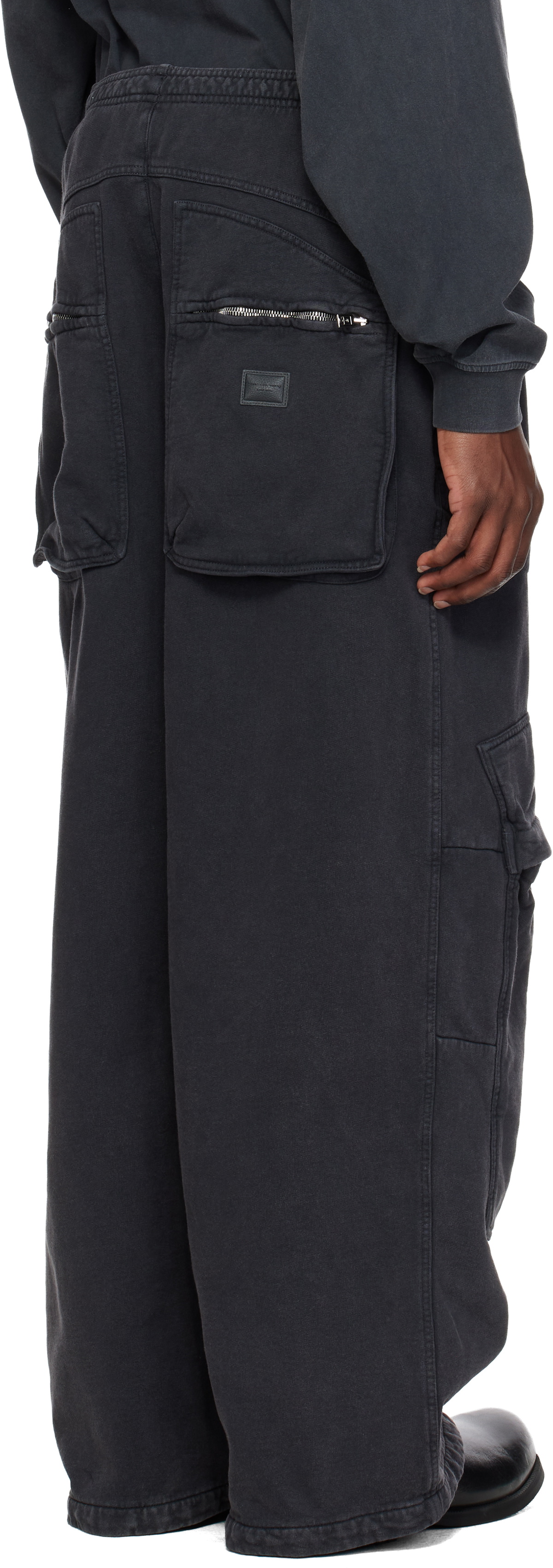 Alexander Wang Black Articulated Mid-Rise Cargo Sweatpants