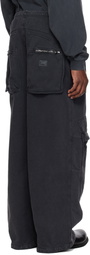 Alexander Wang Black Articulated Mid-Rise Cargo Sweatpants