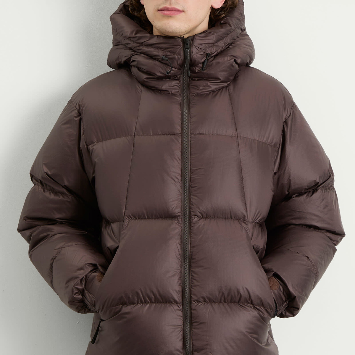 Goldwin Men's PERTEX QUANTUM Down Parka Jacket in Deep Brown