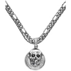 Alexander McQueen Silver Skull Coin Necklace