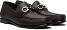 Ferragamo Brown Gancini Buckle Loafers