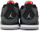 Nike Jordan Baby Gray & Black Jordan 4 Retro Sneakers