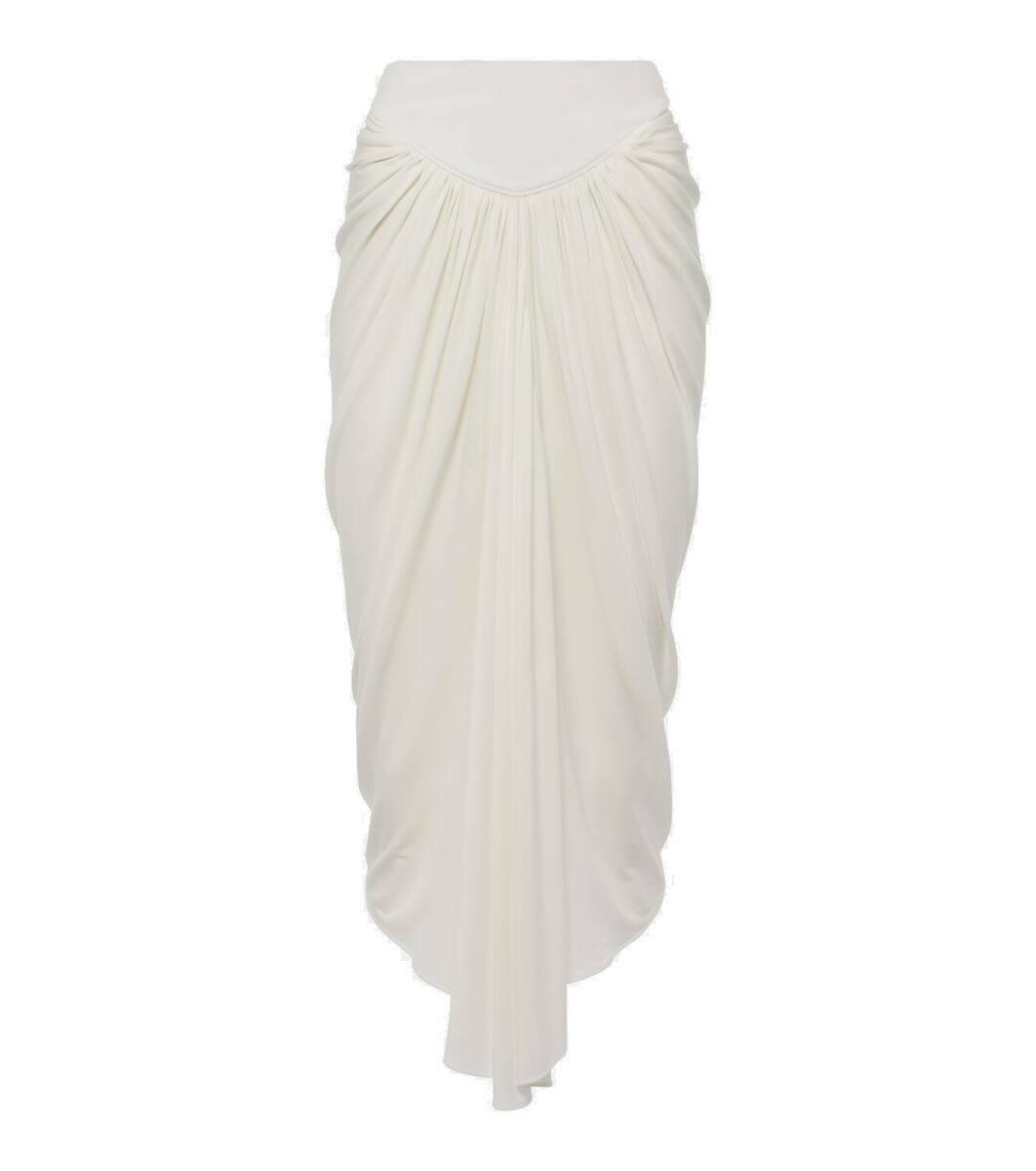 ALAÏA Women's Asymmetric Paper and Viscose Skirt Purple