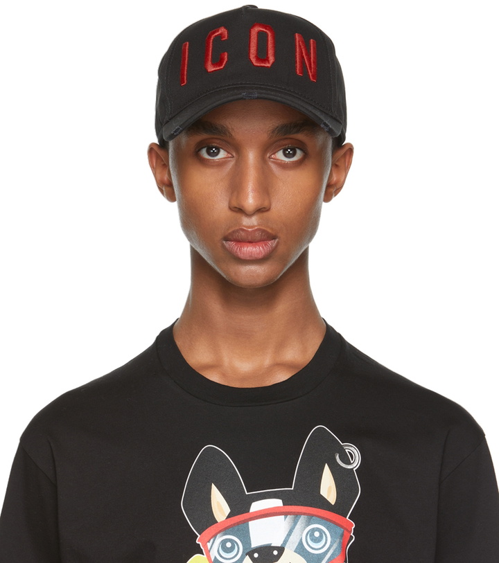 Photo: Dsquared2 Black & Red 'Icon' Baseball Cap