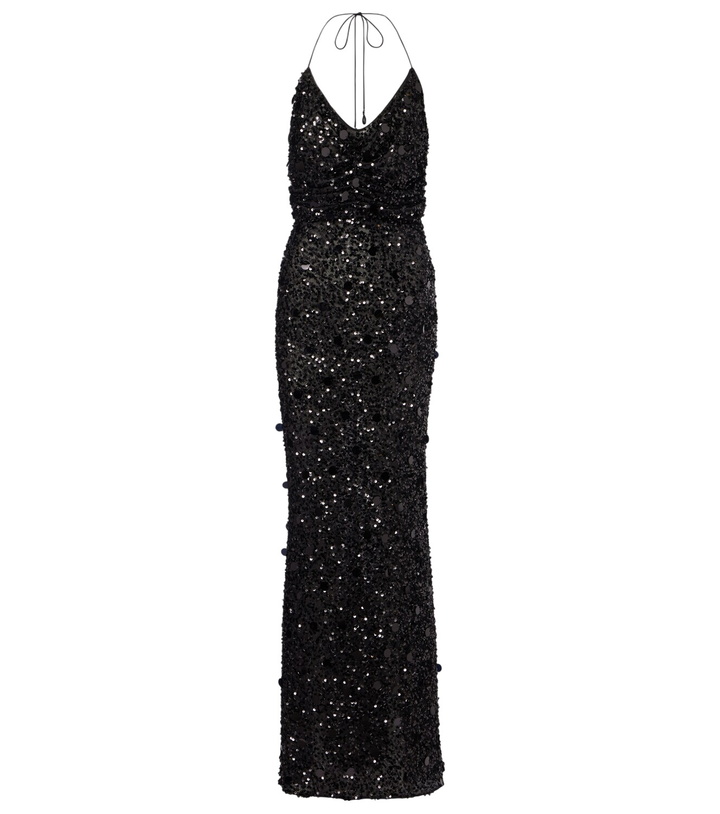 black sequin dress amazon Lili Blanc GLAMOUR SEQUIN OFF-SHOULDER GOWN IN Black SPARKLE
