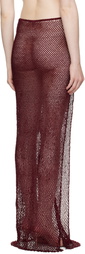 Mirror Palais Burgundy Crochet Tunic Maxi Skirt