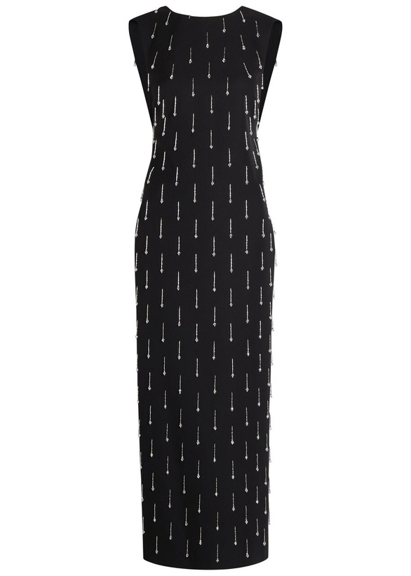 Photo: Armarium Mina Crystal-embellished Wool Midi Dress Black