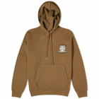 Maison Kitsuné Men's College Fox Embroidered Comfort Hoodie in Khaki