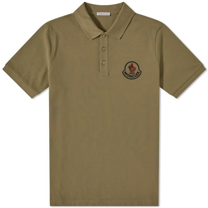 Photo: Moncler Men's Macro Logo Polo Shirt in Khaki