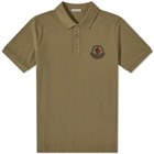 Moncler Men's Macro Logo Polo Shirt in Khaki