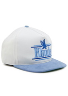 Rhude Rossa Logo-appliquéd Cotton-twill cap - White And Blue - One Size