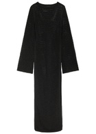 Delos Ora Open-knit Maxi Dress Black