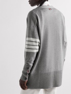 Thom Browne - Striped Merino Wool Cardigan - Gray