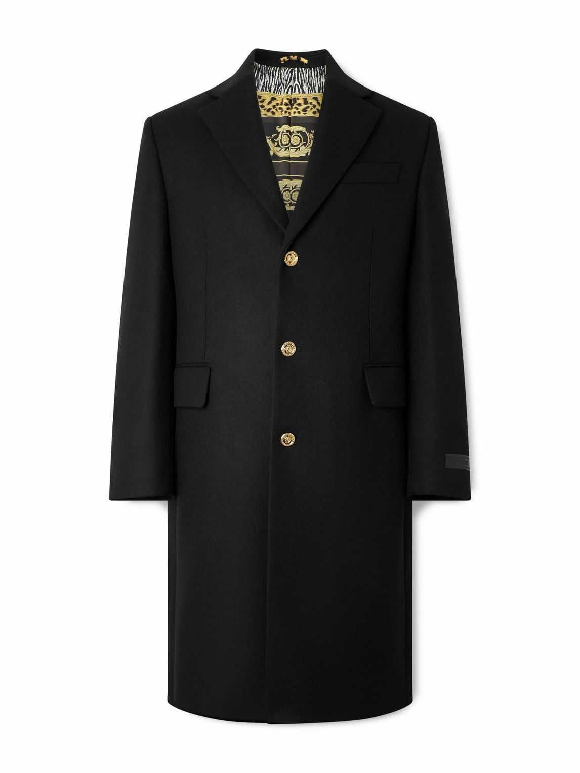 Versace Buckle-detail leather coat Versace