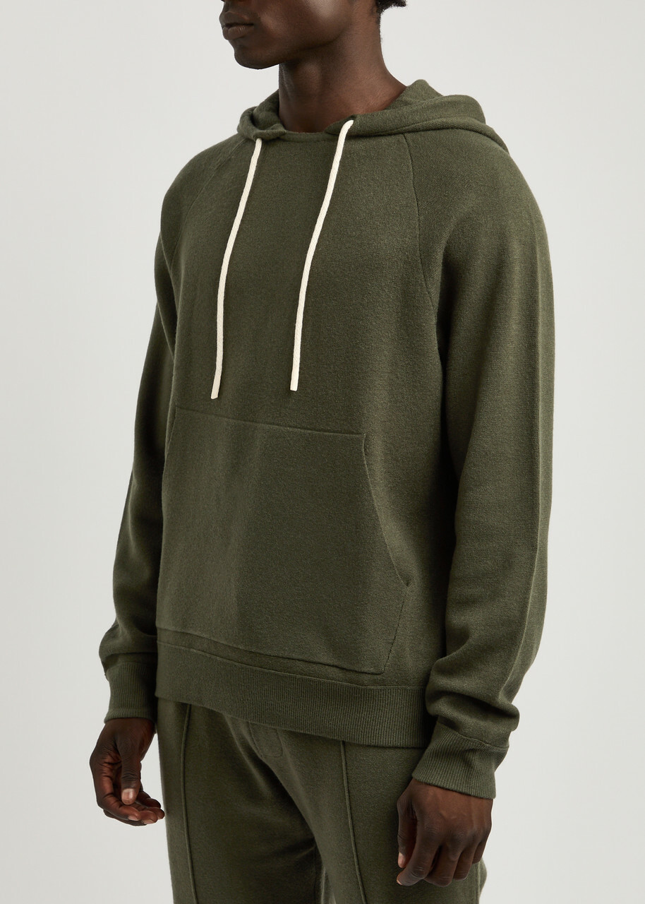 Paige Donaldson Hooded Knitted Sweatshirt Dark Green