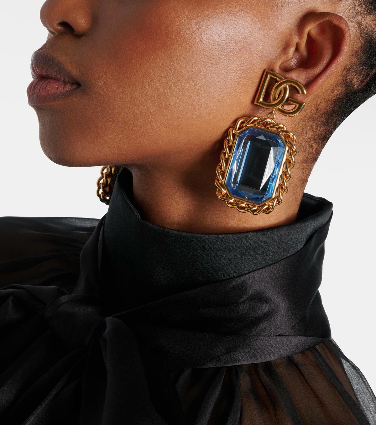 Dolce&Gabbana DG embellished clip-on earrings