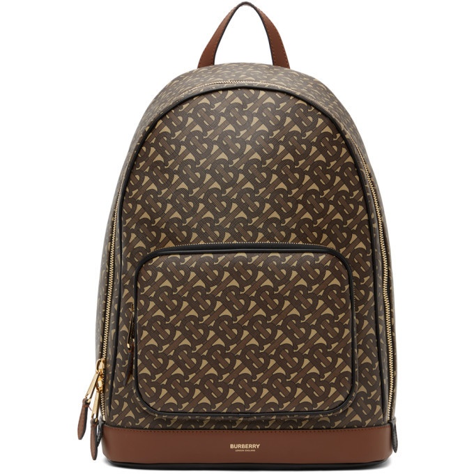 Photo: Burberry Brown E-Canvas Monogram Rocco Backpack