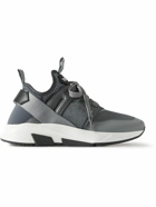 TOM FORD - Jago Neoprene, Mesh, Nylon and Leather Sneakers - Gray