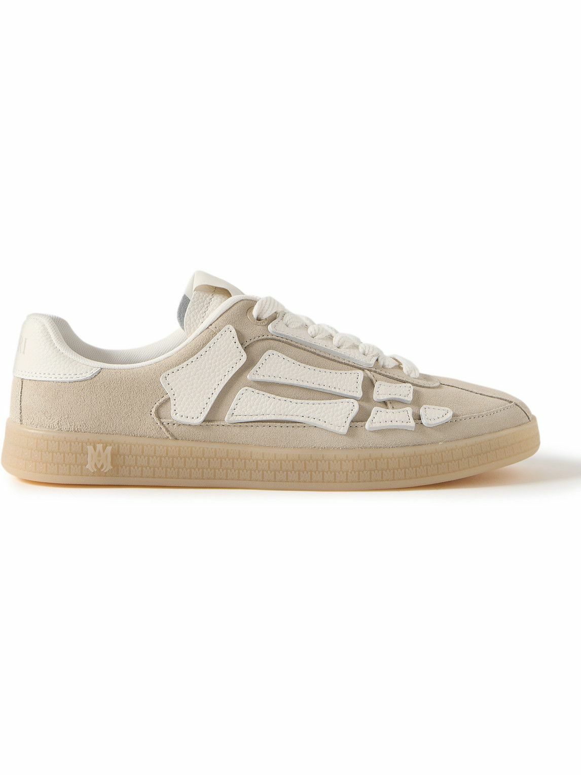 ◆AMIRI◆ Pacific Bones アップリケ スエードレザー スニーカー AMIRI - Pacific Bones Appliquéd Suede and Full-Grain Leather