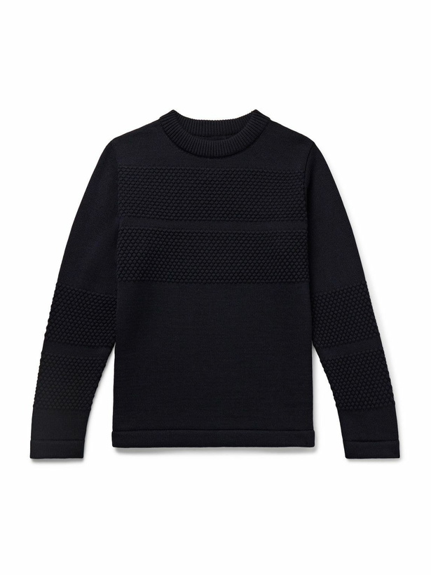 Photo: S.N.S. Herning - Fisherman Wool Rollneck Sweater - Blue