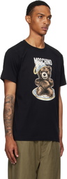 Moschino Black Organic Cotton Teddy Bear T-Shirt