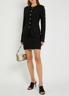 Tove Uma Checked Knit Cardigan Black