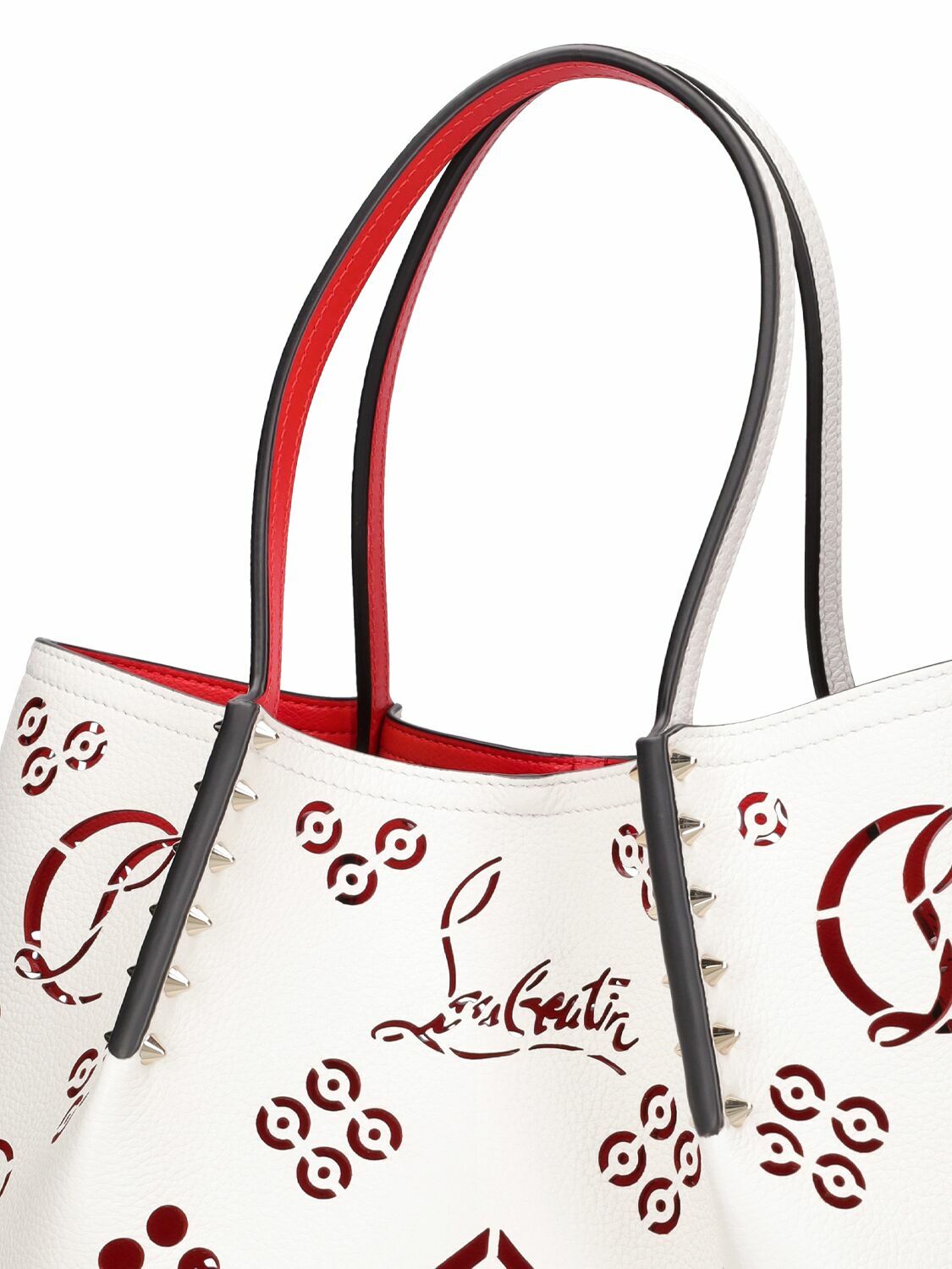 関税送料込み Christian Louboutin Cabarock Small leather tote Cabarock Small croc-effect leather tote in brown - Christian