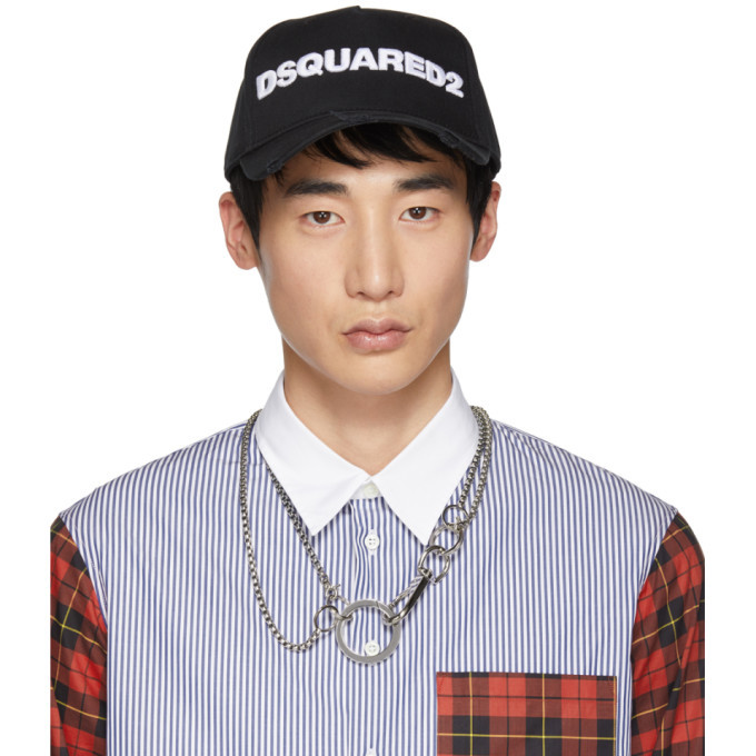 Photo: Dsquared2 Black and White Logo Baseball Cap