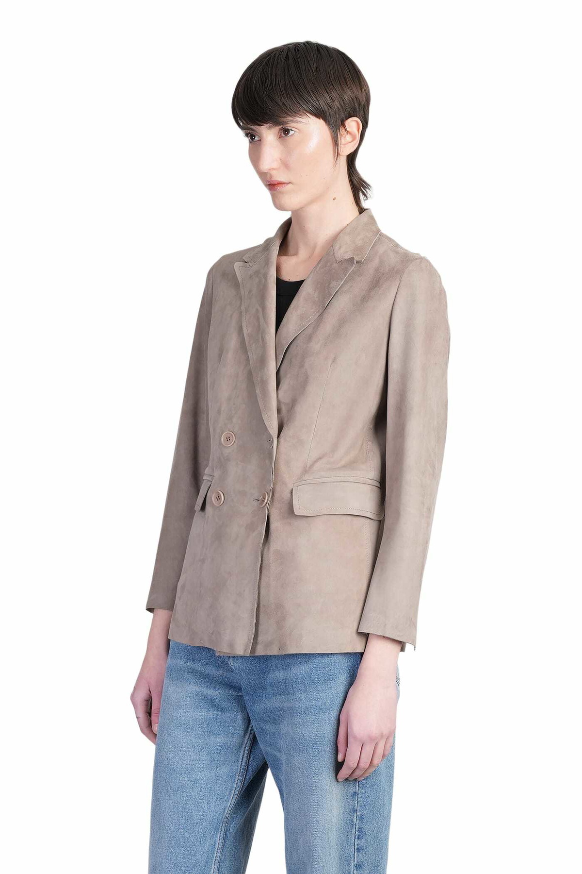 Salvatore Santoro Leather Jacket In Taupe Leather