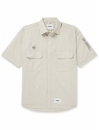 WTAPS - Logo-Appliquéd Embroidered Cotton-Blend Poplin Shirt - Gray