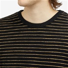 Folk Men's Long Sleeve Striped T-Shirt in Black