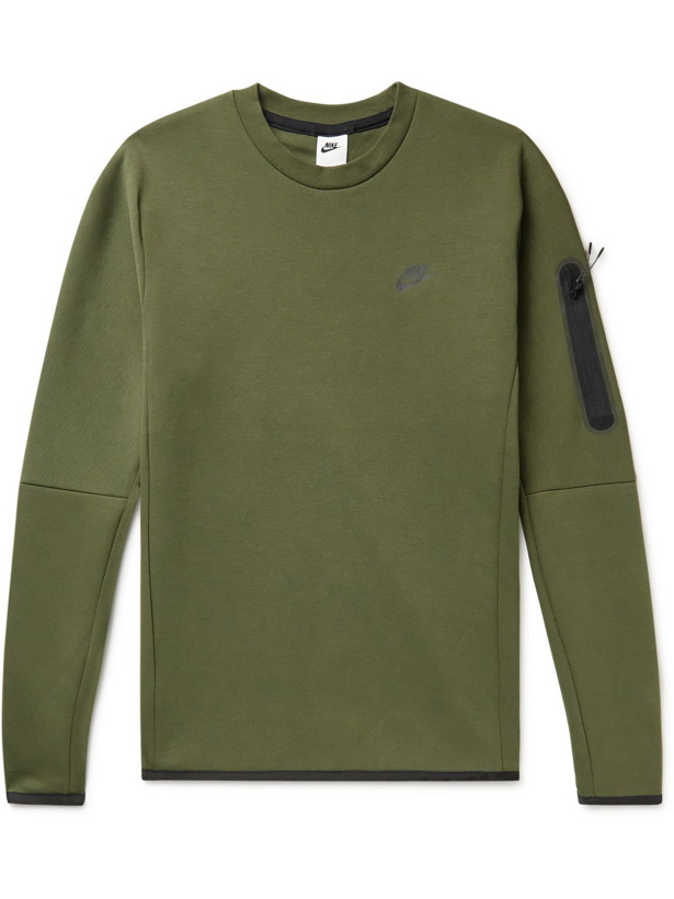 Photo: Nike - Sportswear Cotton-Blend Tech Fleece Sweatshirt - Green