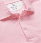 Brunello Cucinelli - Slim-Fit Cotton-Piqué Polo Shirt - Pink