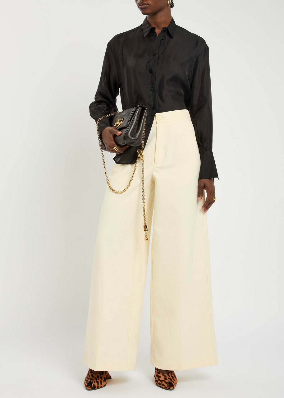 Forte_forte Semi-sheer Organza Shirt Black