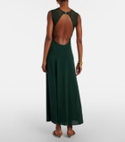 Eres Scene mesh-trimmed jersey maxi dress