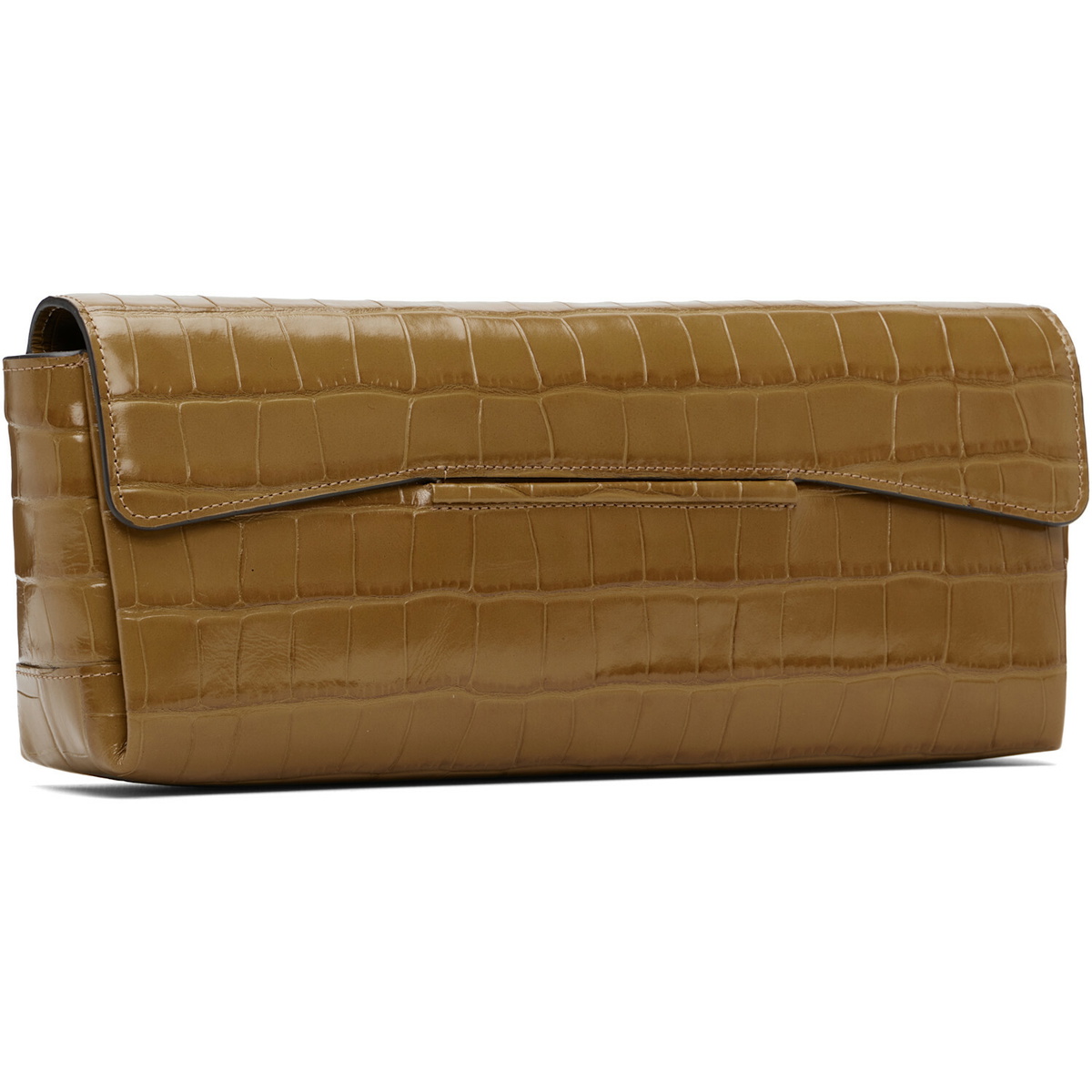 TOTEME Khaki Soft Croco-Embossed T Clutch