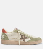 Golden Goose Ball Star suede-trimmed leather sneakers