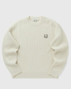 Maison Kitsune FOX HEAD WOOL RIBBED JUMPER Beige Mens Pullover