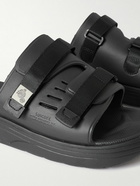 Suicoke - Webbing-Trimmed Rubber Slides - Black