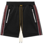 Rhude - Traxedo Webbing-Trimmed Stretch-Jersey Shorts - Black