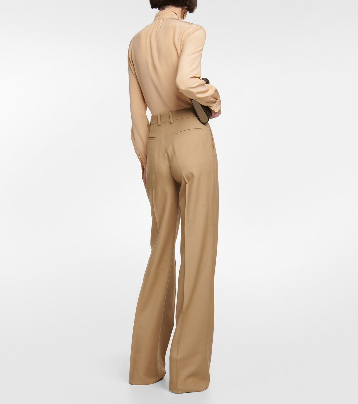 パンツ SAINT LAURENT Certified wool trousers with wide leg Saint Laurent Wide-Leg Pants in Wool | Saks Fifth Avenue