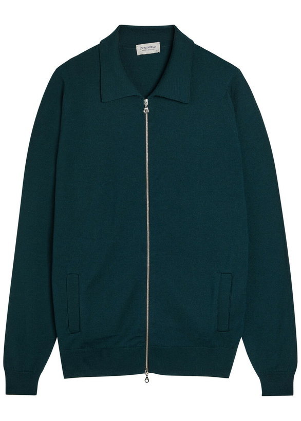 Photo: John Smedley Alston Merino Wool Jacket Dark Green