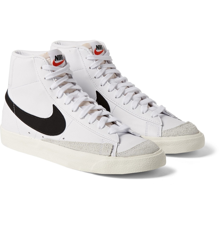 Photo: Nike - Blazer Mid '77 Suede-Trimmed Leather Sneakers - White