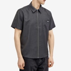 Nahmias Men's Short Sleeve Zip Shirt in Charcoal