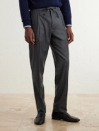Lardini - Straight-Leg Wool and Cashmere-Blend Flannel Trousers - Gray