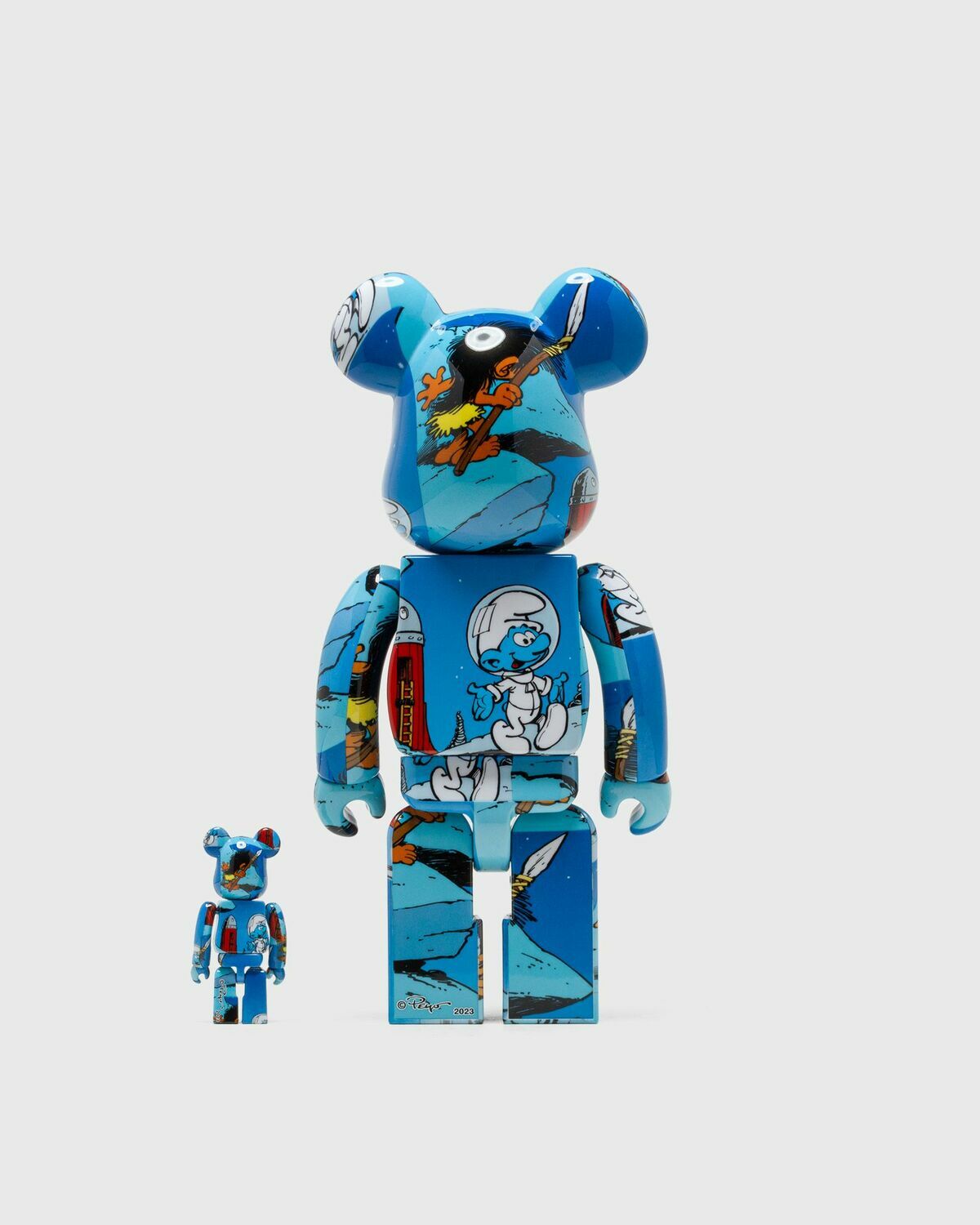 Medicom Bearbrick 400% The Smurfs The Astrosmurf 2 Pack Blue Toys 